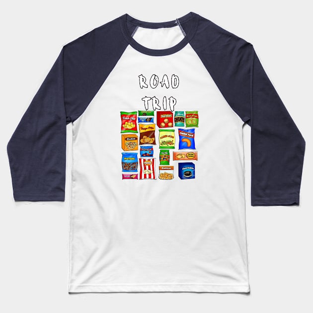 Road Trips Snacks Baseball T-Shirt by Kleiertees